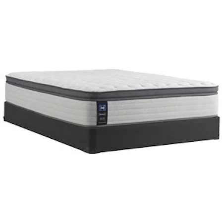 Queen 14" Medium Euro Pillow Top Mattress and Low Profile Base 5" Height